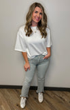 Mid Rise Kick Flare Capri