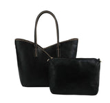 2 2-in-1 Stitch Trim Detail Shoulder/Tote Set Bag