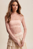 Sheer Lace Long-Sleeve Top