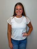 Eyelet Detail Sleeve Top