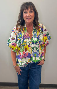 Bold Floral Expression Top