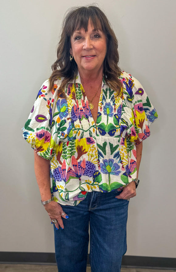 Bold Floral Expression Top