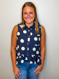 Pollka Dot Collar Tank