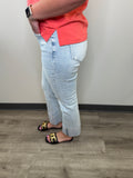 High Rise Cuff Crop Straight Jean