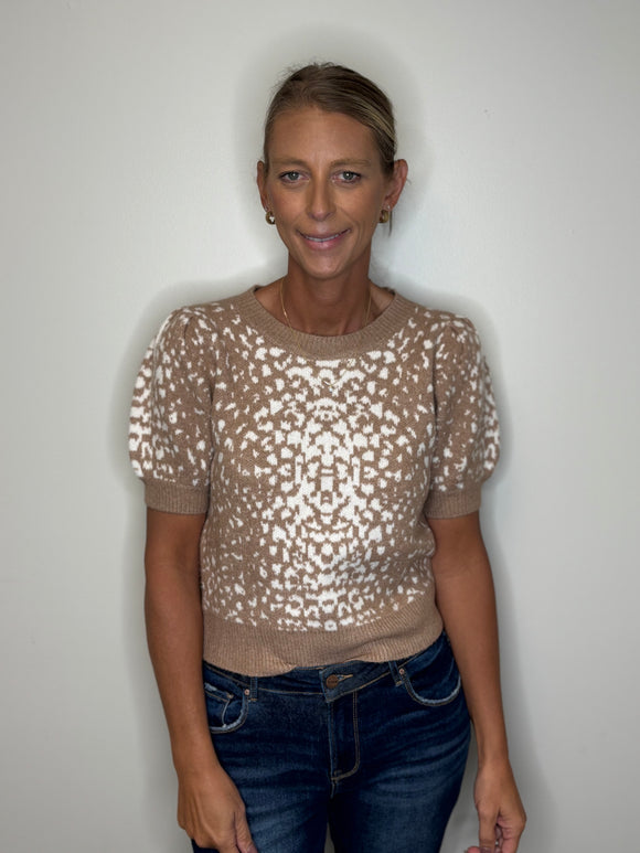 Animal Pattern Knit Top
