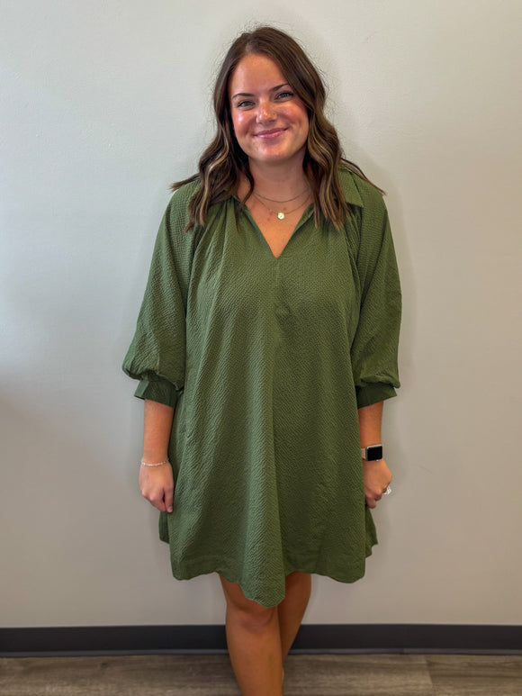 Split V-Neck Dress
