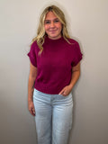 Mock Neck Crop Sweater