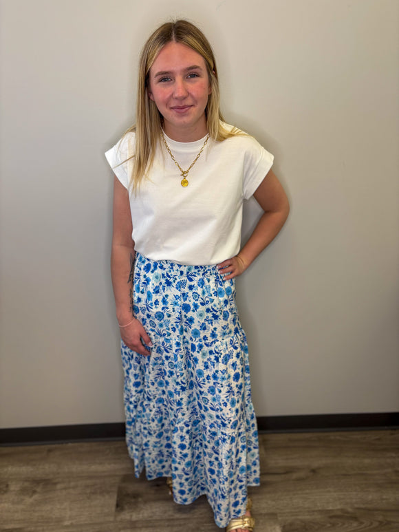 Layered Floral Maxi Skirt