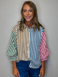 Color Way Pinstripe Top