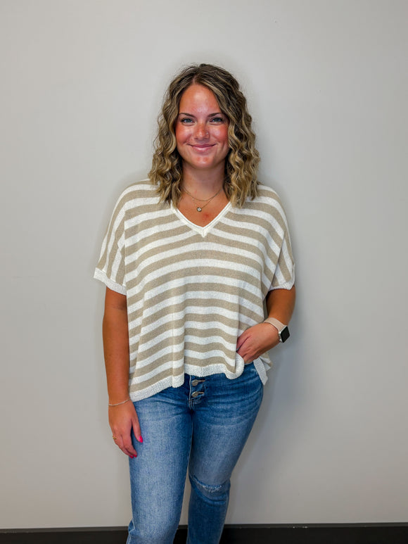 Classy Stripe Sweater Top