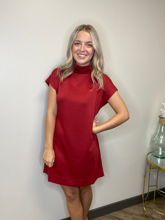 Mock Neck Jersey Dress