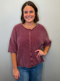 Washed Ribbed Cardi