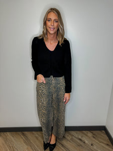 Twill Animal Print Pants