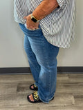 Curvy High Rise Crop-Straight Slim Jeans
