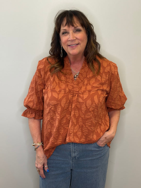 Floral Jacquard Top