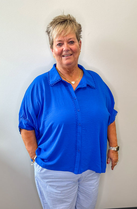 Scallop Trim Blouse