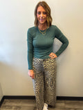Washed Animal Print Pants