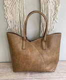 2 2-in-1 Stitch Trim Detail Shoulder/Tote Set Bag