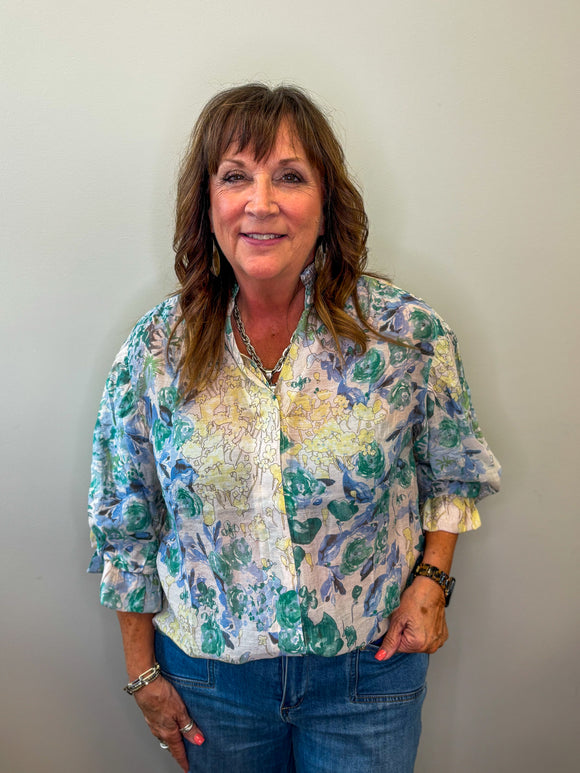 Fall Transition Button Down Blouse