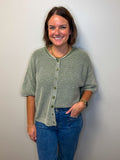 Washed Ribbed Cardi
