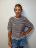 Crew Neck Stripe Sweater