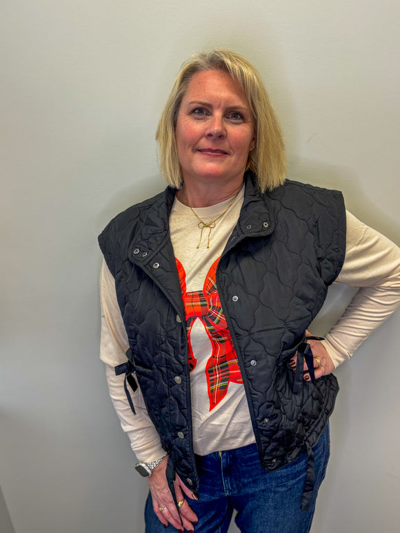 Tie Detail Quilted Vest