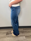 TC High Rise Ankle Wide Cuffed Jeans