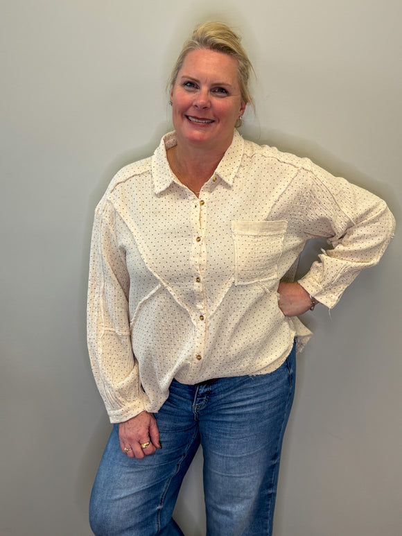 Tiny Dot Cotton Gauze Top