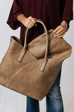 2 2-in-1 Stitch Trim Detail Shoulder/Tote Set Bag