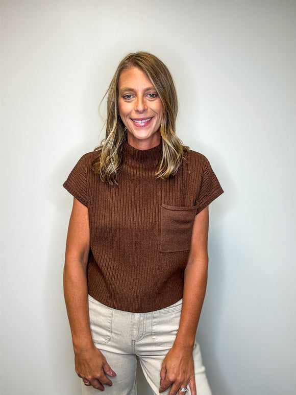 Contrast Short Sleeve Sweater