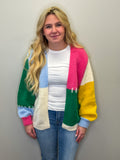 Vibrant Color Block Cardi