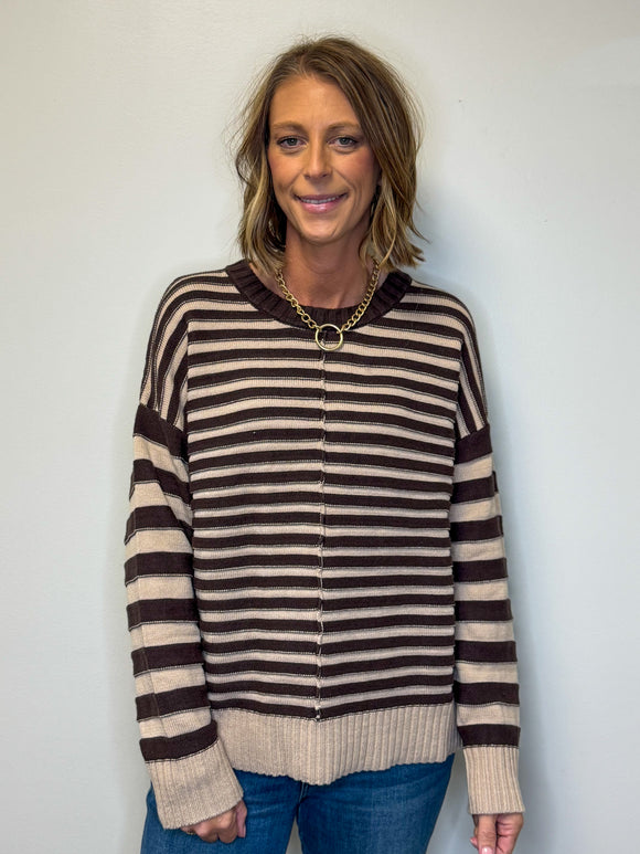 Contrast Stripe Sweater