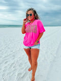 Neon Pink Leopard Mama Graphic Tee