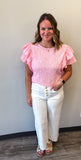 Ruffle Sleeve Solid Top