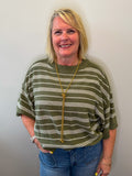 Stripe Half Sleeve Top