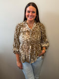 Tiered Button Down Blouse