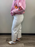 White High Rise Wide Leg Jean