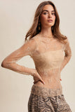 Sheer Lace Long-Sleeve Top