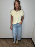 High RIse Cuffed Stripe WIde Leg