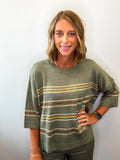 Drop Shoulder Stripe top