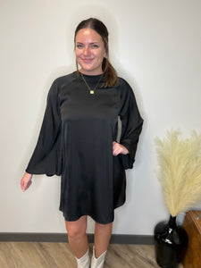 Little Black Butterfly Sleeve Dress