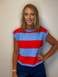 Cap Sleeve Stripe Top