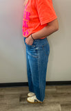 Cropped Denim Straight Leg Jean