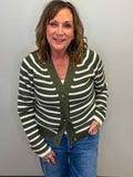 Long Sleeve Striped Button Down Cardi