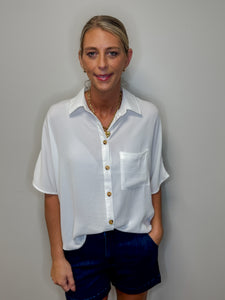 Crepe Button Down top