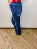 High Rise Button Down Bootcut Jean