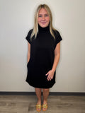 Mock Neck Jersey Dress