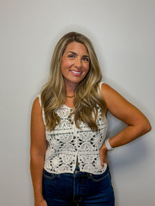 Crochet Button Down Vest