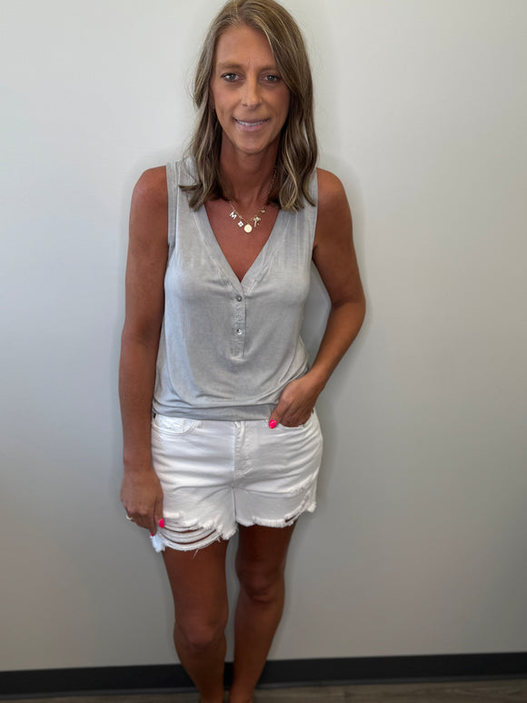 White High Waist Rigid Magic Shorts