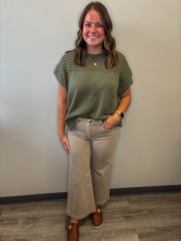Taupe Wide Leg Denim